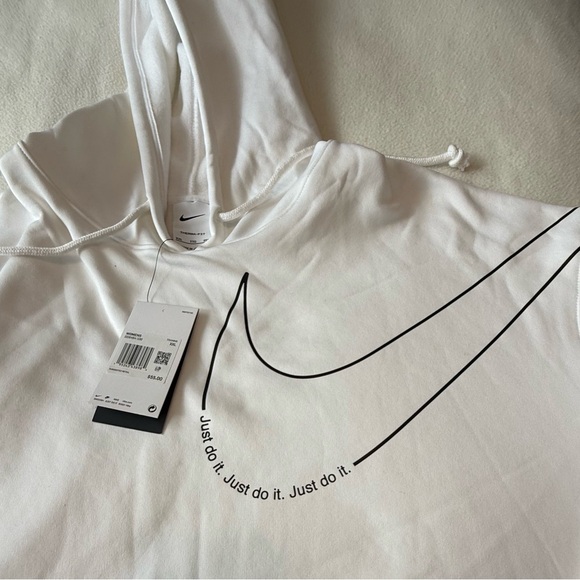 Nike Women's Therma Fit 2 X White Hoodie with black print NWT c59 - Picture 4 of 7